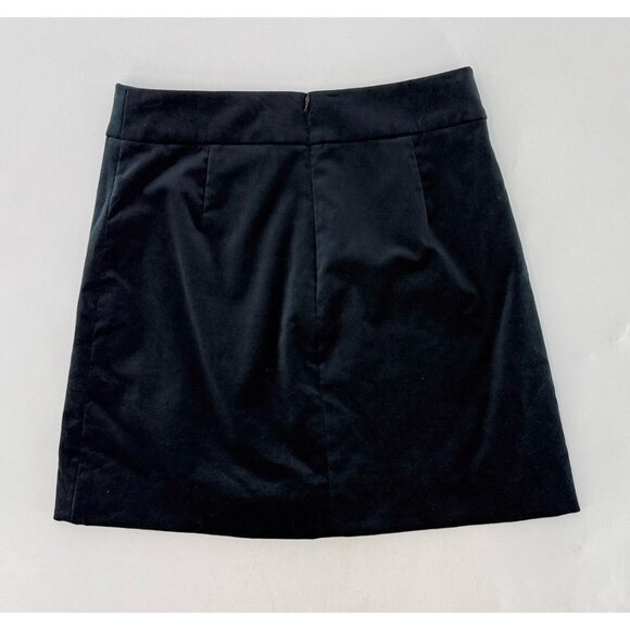 J.Crew Black Velvet Mini Skirt Size 2 Lined Front Pleat Preppy Event Classic - Picture 2 of 11